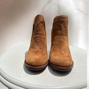 Kork-Ease Castaneda suede and leather combination zipper back ankle boots